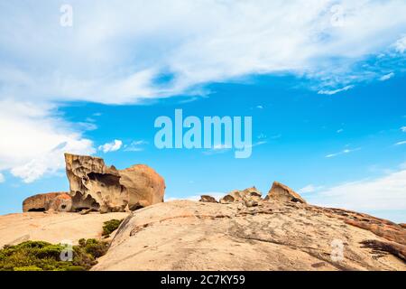 Remarkable Rocks an einem Tag vom Aussichtspunkt aus gesehen, Flinders Chase National Park, South Australia Stockfoto