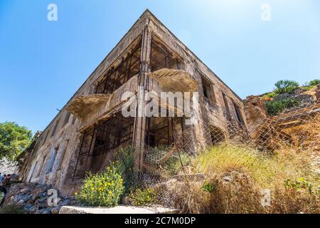 Auf dem Gelände von Spinalonga, Insel der Leprakranken, Plaka, nordöstlich von Kreta, Griechenland Stockfoto