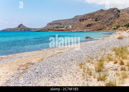 Am Strand von Xerokambos (Mazida Ammos), Ostkreta, Griechenland Stockfoto
