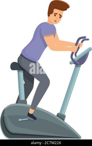 Heimtrainer Symbol. Cartoon von Home Übung Fahrrad Vektor-Symbol für Web-Design isoliert auf weißem Hintergrund Stock Vektor