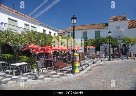 Andalusien in Spanien: Die Plaza d'Espana in Benalmadena 'Pueblo' oder Dorf. Stockfoto