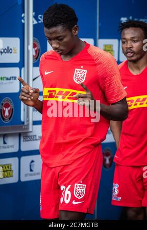 Herning, Dänemark. Juli 2020. Maxwell Woledzi (36) vom FC Nordsjaelland beim 3F Superliga-Spiel zwischen FC Midtjylland und FC Nordsjaelland in der MCH Arena in Herning. (Foto Kredit: Gonzales Foto/Alamy Live News Stockfoto