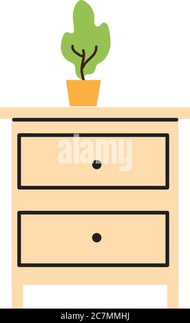 Aktenschrank mit zwei Schubladen Vektor Illustration Design Stock Vektor