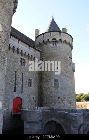 Das mittelalterliche Schloss von Suscinio in der Stadt Sarzeau, Frankreich Stockfoto