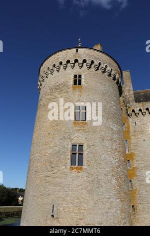 Das mittelalterliche Schloss von Suscinio in der Stadt Sarzeau, Frankreich Stockfoto