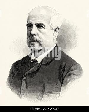 Joaquín García Icazbalceta (Mexiko-Stadt 1825 - 1894) war ein mexikanischer Historiker, Schriftsteller, Philologe, Bibliograph und mexikanischer Verleger. Mitglied der Mexikanischen Akademie der Sprache, Spanien. Von La Ilustracion Española y Americana 1895 Stockfoto