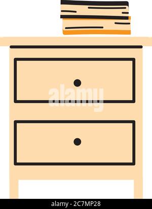 Aktenschrank mit zwei Schubladen Vektor Illustration Design Stock Vektor