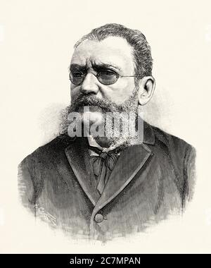 Marcos García Castro (Sancti Spíritus, Kuba 1842 - Havanna 1909) war ein kubanischer Rechtsanwalt, Militär und Politiker des 19. Jahrhunderts. Bürgermeister von Sancti Spiritus. Von La Ilustracion Española y Americana 1895 Stockfoto