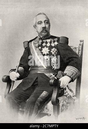 Sabas Marín y González (Cartagena 1831 - Madrid 1901) Marquis von Marín. Er war ein spanischer Militärangehörige, Hauptmann der Insel Kuba und Gouverneur von Puerto Rico. Von La Ilustracion Española y Americana 1895 Stockfoto