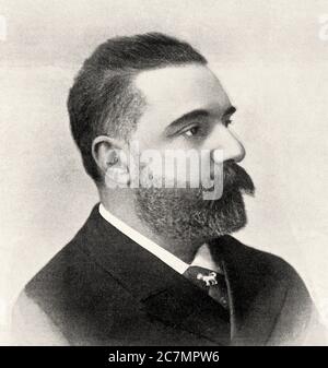 Miguel Ramos Carrión (Zamora 1848 - Madrid, 1915) war ein spanischer Dramatiker, Journalist und Humorist, Spanien. Von La Ilustracion Española y Americana 1895 Stockfoto