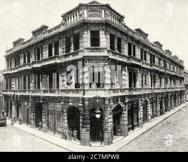 Tabakfabrik La Proveedora des spanischen Geschäftsmannes Manuel Duran, Buenos Aires Argentinien. Von La Ilustracion Española y Americana 1895 Stockfoto