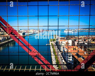 Puente Colgante de Bizkaia en Getxo. Stockfoto