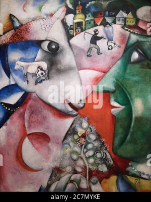 Chagall Malerei, I and the Village, 1911, Marc Chagall Stockfoto