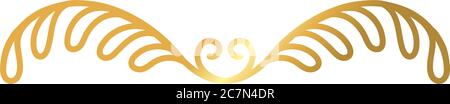 Elegante Rahmen mit Blättern Dekoration golden Gradienten Stil Symbol Vektor Illustration Design Stock Vektor