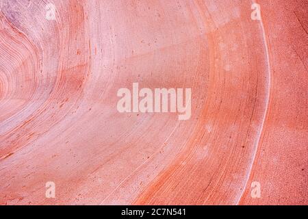 Rot rosa bunte Sandsteinschichten Wellenformation auf Felswand Klippe abstrakte Nahaufnahme des Designs im Zion National Park in Utah auf Gifford Canyon Trail Stockfoto