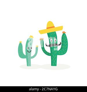 Cartoon Kakteen Illustration Stock Vektor