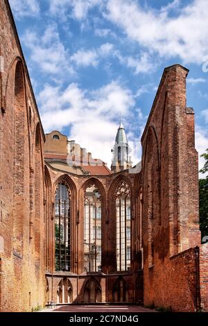 Die Ruinen der Franziskaner Klosterkirche in Berlin Stockfoto