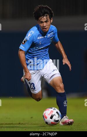 Yokohama, Japan. Juli 2020. Koki Saito (Yokohama FC) Fußball: 2020 J1 Liga-Spiel zwischen Yokohama FC 1-5 Kawasaki Frontale im Nippatsu Mitsuzawa Stadium in Yokohama, Japan . Quelle: AFLO/Alamy Live News Stockfoto