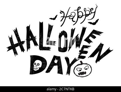 Happy Halloween Schriftzug, handgeschriebene Halloween Typografie. Handgezeichnetes dekoratives Design-Element. vektor-Illustration Stock Vektor