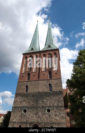 Nikolaikirche oder Nikolaikirche in Berlin Deutschland September Stockfoto