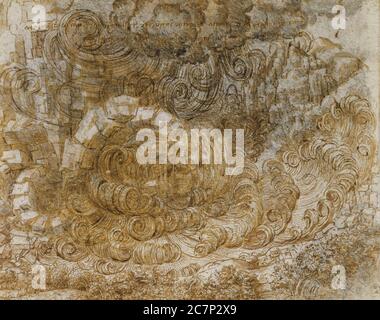 Kunstwerke des berühmten Leonardo da Vinci. Stockfoto