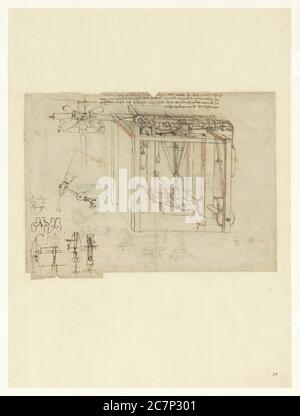 Kunstwerke des berühmten Leonardo da Vinci. Stockfoto