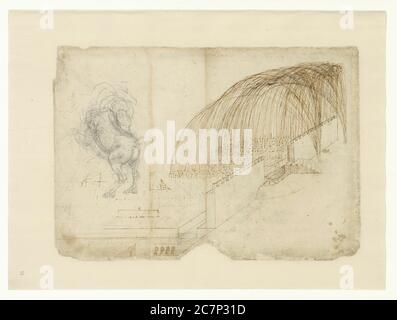 Kunstwerke des berühmten Leonardo da Vinci. Stockfoto