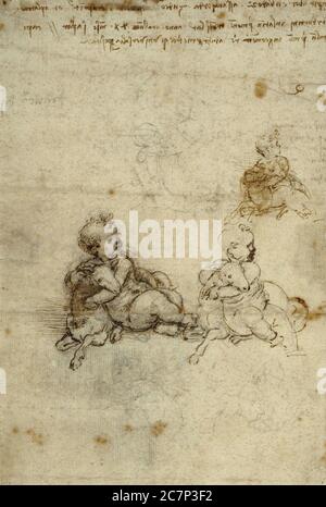 Kunstwerke des berühmten Leonardo da Vinci. Stockfoto