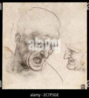 Kunstwerke des berühmten Leonardo da Vinci. Stockfoto