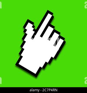 Mauszeiger, Hand mit Zeigefinger als Illustration Stockfoto