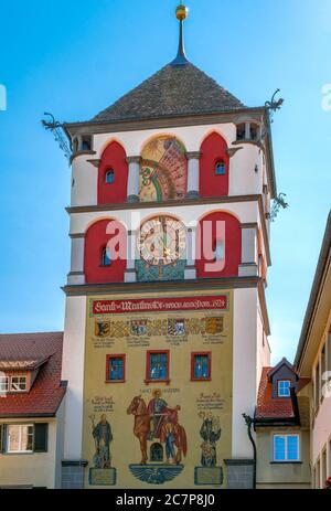 Lindau Tor oder Tor von St. Martin, Wangen, Oberschwaben, Baden-Württemberg, Deutschland, Europa Stockfoto
