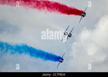 LE BOURGET PARIS - 21.Juni 2019: Patrouille de France Flying demonstration Team durchführen auf der Paris Air Show. Stockfoto