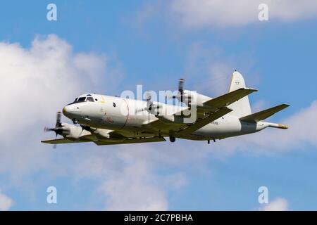 JAGEL, DEUTSCHLAND - 13. JUN 2019: Lockheed P-3 Orion-Partol-Flugzeug der deutschen Marine beim Tag der Bundeswehr. Stockfoto