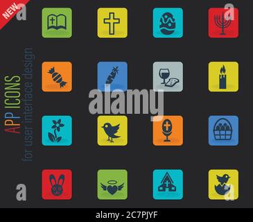 Ostern Icon Set Stock Vektor