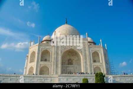 Das Gitter Taj Mahal von Indien wurde von Shah Jahan im Jahr 1631 in Auftrag gegeben Stockfoto