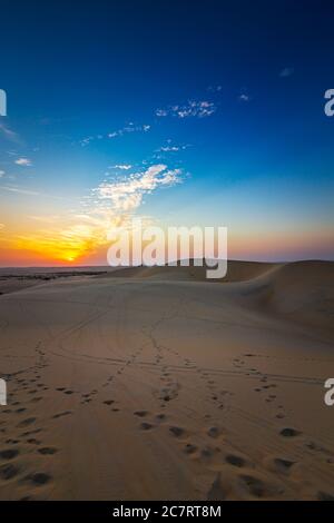 Schöne Wüstenlandschaft Blick in Al Hofuf Saudi Arabien. Stockfoto