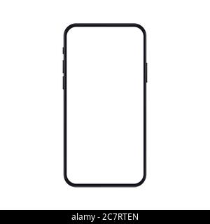 Hochwertige realistische neue Version des Smartphones mit weißem Bildschirm. Realistische Vektor Mockup Telefon für visuelle ui App Demonstration Stock Vektor