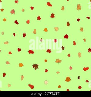 abstraktes Vektor doodle Herbst Blätter nahtlose Muster Stock Vektor