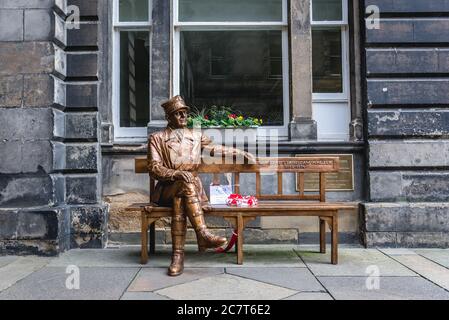 Statue von General Stanislaw Maczek, Kommandant der berühmten 1. Polnischen Panzerdivision in Ediburgh, der Hauptstadt Schottlands, Teil des Vereinigten Königreichs Stockfoto