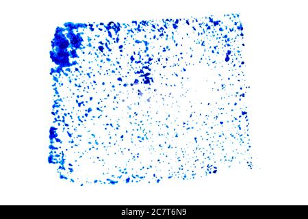 Blaue Farbe Tinte in quadratischer Form texturierten Hintergrund als Stempel oder Rahmen mit Kopierraum Stockfoto