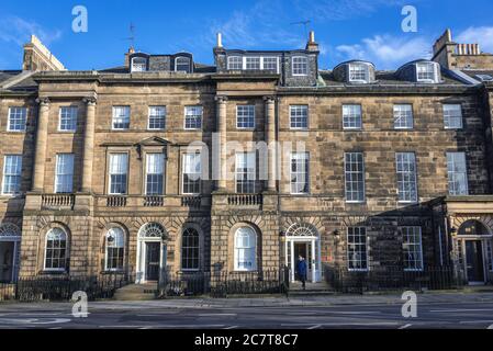 Häuser am Charlotte Square im New Town Viertel von Edinburgh, der Hauptstadt von Schottland, Teil von Großbritannien Stockfoto