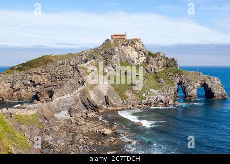 Spanien, Biskaya, Baskenland, Gaztelugatxe, Einsiedelei aus dem 10