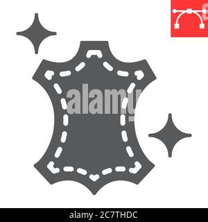 Leder chemische Reinigung Glyphe Symbol, chemische Reinigung und waschen, Leder Zeichen Vektor-Grafiken, bearbeitbare Strich solide Symbol, eps 10. Stock Vektor