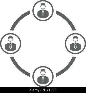 Symbol für Geschäftsverbindung. Wunderschöne, sorgfältig gestaltete Ikone. Gut organisierte und editierbare Vektor für alle Verwendungen. Stock Vektor