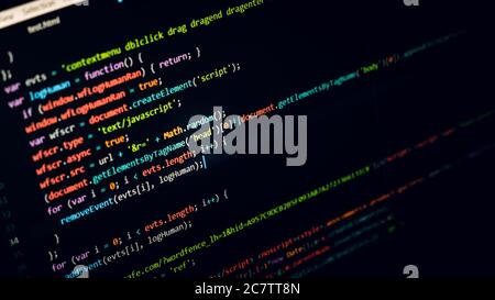 Programmiercode auf einem Computerbildschirm Stockfoto