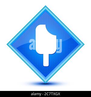 Eis-Symbol isoliert auf spezielle blaue Diamant-Knopf abstrakte Illustration Stockfoto