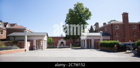 Das Leatare Quadrangle in Lady Margaret Hall, Teil der University of Oxford im Vereinigten Königreich, aufgenommen am 25. Juni 2020. Stockfoto