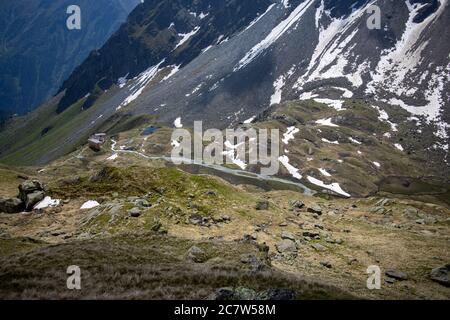 Hütte in den österreichischen alpen Stockfoto