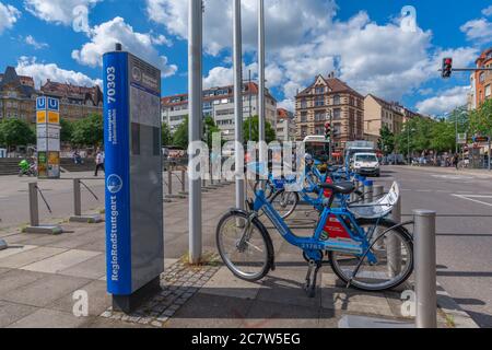 Marienplatz oder Marienplatz, Hauptstadt Stuttgart, Baden-Württemberg, Süddeutschland, Mitteleuropa Stockfoto