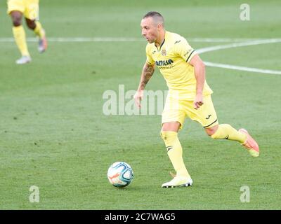 FUSSBALL - VILLARREAL VS EIBAR Santi Cazorla in Aktion während der spanischen Liga, La Liga, Fußballspiel zwischen Villarreal und Eibar am 19. juli 2020 im Ceramica Stadion in Castellon, Spanien. Foto: Xisco Navarro Quelle: CORDON PRESS/Alamy Live News Stockfoto